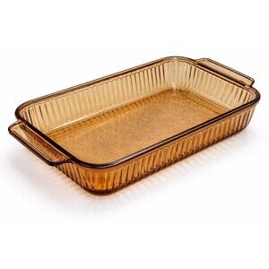 Anchor Hocking Amber Glass Baking Dish 2 Qt Oven Microwave Safe - USA